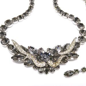 Weiss 1960s “Black Diamonds” Rhinestone Necklace
